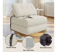 Shein Sofá cama plegable, colchón plegable con respaldo, sofá plegable portátil, cómodo sofá de suelo para sala de estar y dormitorio, no requiere montaje,