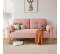 Shein Sofá de 2 plazas, pequeño sofá de 2 plazas con reposabrazos y bolsillo lateral, moderno sofá de tela para salón, apartamento, oficina, fácil montaje,