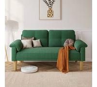 Shein Sofá de 2 plazas, pequeño sofá de 2 plazas con reposabrazos y bolsillo lateral, moderno sofá de tela para salón, apartamento, oficina, fácil montaje,
