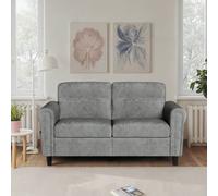 Shein Sofá de 2 plazas, sofá pequeño con bolsillo lateral, sofá moderno de dos plazas con cojines de asiento extraíbles y patas de madera para salón, oficin