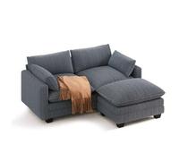 Shein Sofá esquinero en U, 4 plazas, 270x122x86 cm - Gran sofá seccional de tela de pana para salón, cómodo sofá esquinero.