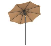 Shein Sombrilla de Jardín 210 cm, UPF 50+, Parasol, 30°de Inclinación en dos Direcciones, con Manivela, para Patio, Terraza, Balcón, Piscina, sin Base, Topo