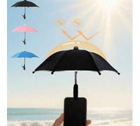 Shein Sombrilla impermeable con soporte para teléfono, sombrilla mini portátil con protección UV, sombrero parasol para teléfono al aire libre, equipo de vi