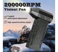 Shein Soplador de aire eléctrico portátil, limpiador turbo, ventilador de chorro, 200000RPM, 4 velocidades ajustables, soplador de aire comprimido con luz,