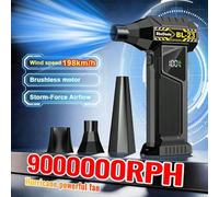 Shein Soplador de turbina portátil de alta potencia, USB/Tipo-C, batería de litio de 6000mAh, ajuste de velocidad múltiple, flujo de aire fuerte, adecuado p