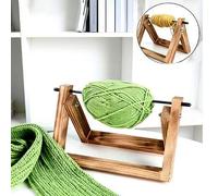 Shein Soporte de madera para hilos, soporte de carrete de hilo minimalista de escritorio, enrollador de hilo de madera giratorio, accesorio perfecto para hi