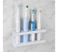 Shein Soporte de pared para cepillo de dientes eléctrico, con 4 ranuras y bandeja de diatomita, adecuado para la serie AquaSonic Black, Kingheroes y otros c