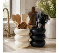 Shein Soporte de utensilios de cocina de resina, organizador de encimera con diseño de burbujas apilables, caddy moderno para almacenar cucharas, espátulas