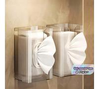 Shein Soporte montado en la pared para pañuelos faciales, toallas de papel y servilletas sin necesidad de taladrar, de adhesivo colgante, ahorro de espacio,