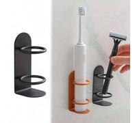 Shein Soporte para cepillo de dientes montado en la pared sin taladro con ventosa. Adecuado para accesorios de baño, decoración de baño, dispensador de past