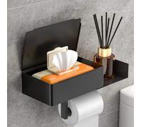 Shein Soporte para papel higiénico de baño, caja para toallitas húmedas, estante de pared para papel higiénico, portarrollos de baño, soporte para teléfono