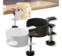 Shein Soporte para tazas sin taladrar | Estante de almacenamiento de escritorio de hierro ajustable + diseño ahorra espacio | Soporte colgante para tazas, c