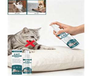 Shein Spray repelente para gatos, anti-micción en cama, anti-mordedura de muebles, spray de entrenamiento de zona prohibida para mascotas con agua amarga. E