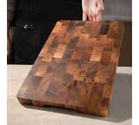Shein Tabla de cortar de madera maciza de alta calidad - Tabla rectangular de madera duradera apta para cortar carne, queso y pan | Superficie para alimento
