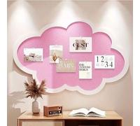 Shein Tablero de anuncios con forma de nube rosa - Decoración de pared de fieltro de fibra de poliéster, diseño lindo, pantalla de información y fotos ovala