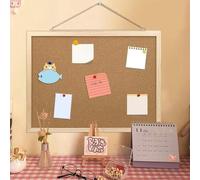 Shein Tablero de corcho con marco de madera, tablero de anuncios de 30x40 cm para paredes, marco con acabado de madera, tablero de corcho montado en la pare