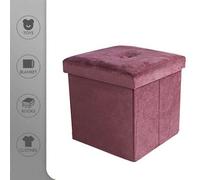 Shein Taburete de almacenamiento, reposapiés acolchado plegable con funda, taburete de noche y taburete para cambiar zapatos, adecuado para sala de estar, e
