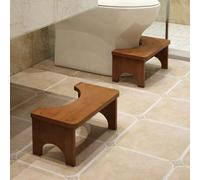 Shein Taburete de baño de bambú, mejora la postura de cuclillas, asiento de inodoro elevado, material de bambú, adecuado para el baño, requiere montaje, acc