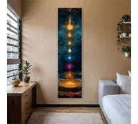 Shein Tapiz de mandala de chakra vibrante - Colgante de pared vertical colorido con 7 piedras de chakra, poliéster duradero, excelente para dormitorio, estu