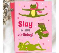 Shein Tarjeta de Cumpleaños de Rana Feliz - ¡Haz que tu cumpleaños brille! Tarjeta de Felicitación Linda y Divertida para Amigos, Hermanas, Mejores Amigos,
