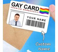 Shein Tarjeta de Membresía Gay Personalizada Divertida (Con Foto) - Tarjeta de Broma Personalizada, Regalo de Broma para Amigos, Tarjeta Lesbiana, Tarjeta G