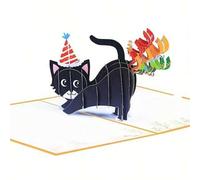 Shein Tarjetas de cumpleaños desplegables, Tarjeta de cumpleaños 3D para amantes de los gatos, Tarjeta de cumpleaños divertida de gatos, Tarjetas divertidas