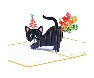 Shein Tarjetas de cumpleaños desplegables, Tarjeta de cumpleaños 3D para amantes de los gatos, Tarjeta de cumpleaños divertida de gatos, Tarjetas divertidas