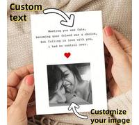 Shein Tarjetas de felicitación personalizadas con foto y sobre, para amor, cumpleaños, aniversario, foto de pareja, carta de amor, Día de San Valentín, rega
