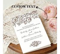 Shein Tarjetas de felicitación plegables personalizadas, invitaciones personalizadas, invitaciones de boda personalizadas, tarjetas de invitación floral per