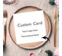 Shein Tarjetas de fotos cuadradas personalizadas con logotipo o imagen y texto - Tarjetas de agradecimiento de boda con acabado mate en papel personalizado