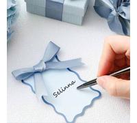Shein Tarjetas de lugar con forma de vieira, tarjetas de mesa de boda DIY con cintas, incluye tarjetas de lugar y cintas, adecuadas para bodas, fiestas, cel