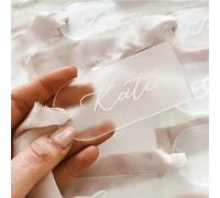 Shein Tarjetas de lugar de boda de acrílico esmerilado - Tarjetas de lugar personalizadas elegantes, adecuadas para recepciones, despedidas de soltera, deco