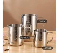 Shein Taza de acero inoxidable para arte de latte, lata de arte de latte de acero inoxidable, taza para espuma de leche, taza con punta, lata de leche con r