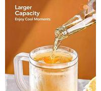 Shein Taza de cerveza de doble pared esmerilada con asa, taza de enfriamiento rápido, mantiene las bebidas frías durante horas, adecuada para cerveza de ver