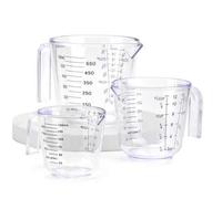 Shein Taza medidora de plástico de 600ml/300ml/150ml, taza medidora multifuncional para hornear y cocinar, herramienta esencial de cocina