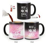 Shein Taza personalizable que cambia de color, diseño único para el Día de la Madre, taza de café con foto personalizada, sensible a la temperatura, taza co