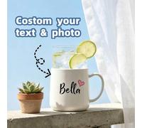 Shein Taza personalizable, taza con nombre personalizable, disponible en múltiples colores, apta para lavar, se puede usar para cerveza, jugo, leche, café,