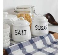 Shein Tazón de Sal y Azúcar, Pimienta con Tapa y Cuchara - Juego de 12 Oz de Bodega de Cerámica, Contenedor de Almacenamiento de Sal y Azúcar 1/3 Set, Caja
