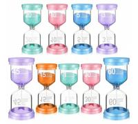 Shein Temporizador de macarrón, reloj de arena de colores, temporizador de arena de 1/3/5/10/15/20/30/45/60 minutos, adecuado para juegos, cepillado de dien