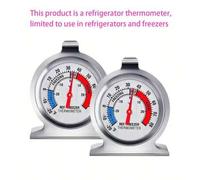 Shein Termómetro de acero inoxidable con esfera grande, medidor de temperatura sin contacto de -30~30°C/-20~60°F, sin batería, fácil de leer para refrigerad