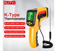Shein Termómetro de infrarrojos tipo K, pistola de medición de temperatura sin contacto de alta temperatura, adecuada para aplicaciones industriales, prueba