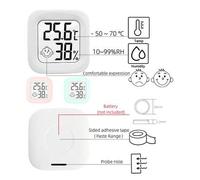 Shein Termómetro digital mini e higrómetro, monitor de temperatura y humedad de alta precisión para interiores, indicador de índice de confort, termómetro e