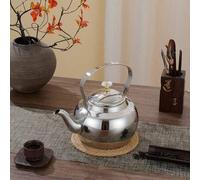 Shein Tetera y cafetera de acero inoxidable reforzado para uso doméstico en la cocina, sala de estar y comedor, con filtro, adecuada para preparar té, café,