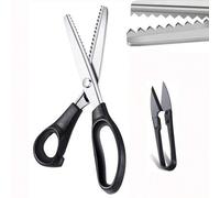 Shein Tijeras dentadas profesionales y pequeñas tijeras de bordado, tijeras de encaje, cómodas tijeras de acero inoxidable para coser, herramientas de corte