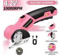 Shein Tijeras eléctricas inalámbricas de 4.2V con bloqueo de y luz LED, mango ergonómico antideslizante, cuchilla giratoria de 10000RPM, batería de 2000mAh,
