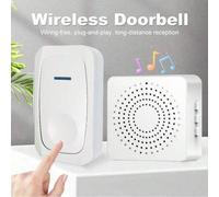 Shein Timbre inalámbrico 1 receptor 1 botón Timbre de puerta de larga distancia resistente al agua para el hogar. Timbre de puerta con voz inteligente USB T