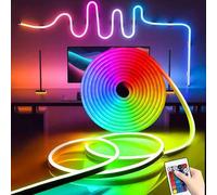 Shein Tira de luz LED neón RGB flexible de 1/2/3/4/5/8/10m con control remoto y atenuación, alimentada por USB, adecuada para decoración de Halloween y fies