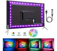 Shein Tira de luz RGB alimentada por USB para retroiluminación de TV, luz ambiental de color cambiante, adecuada para TV, monitor de computadora, decoración