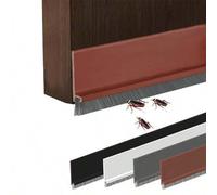 Shein Tira de sellado para puerta con cepillo para parte inferior de puerta de dormitorio, reducción de ruido, a prueba de insectos y viento, burlete ajusta