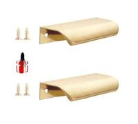Shein Tiradores de dedo para gabinete, tiradores ocultos para cajones de cocina, manijas ocultas de aluminio para puertas, paquetes de 2-10, color latón cep